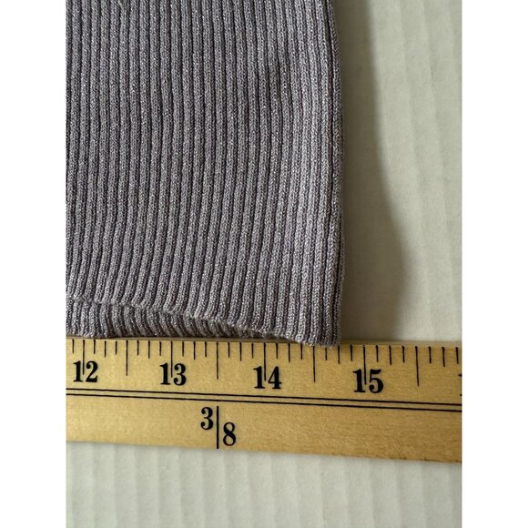 Peck & Peck Weekend Womens Metallic Ribbed Turtleneck Sweater M Lilac Party Rave - Picture 8 of 9